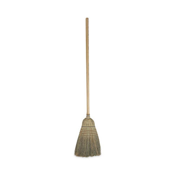 Warehouse Broom, Corn Fiber Bristles, 56" Overall Length, Natural, 12/Carton