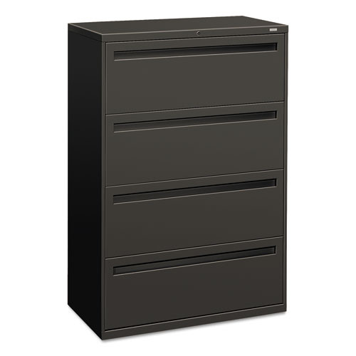 Brigade 700 Series Lateral File, 4 Legal/Letter-Size File Drawers, Charcoal, 36" x 18" x 52.5"
