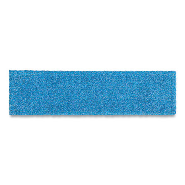 Adaptable Flat Mop Pads, Microfiber, 19.5 x 5.5, Blue