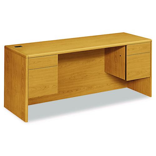 10700 Kneespace Credenza, 3/4 Height Pedestals, 72w x 24d x 29.5h, Harvest