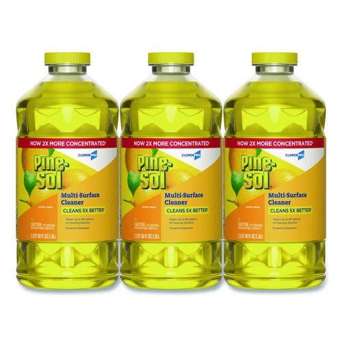 CloroxPro Multi-Surface Cleaner Concentrated, Lemon Fresh Scent, 80 oz Bottle, 3/Carton