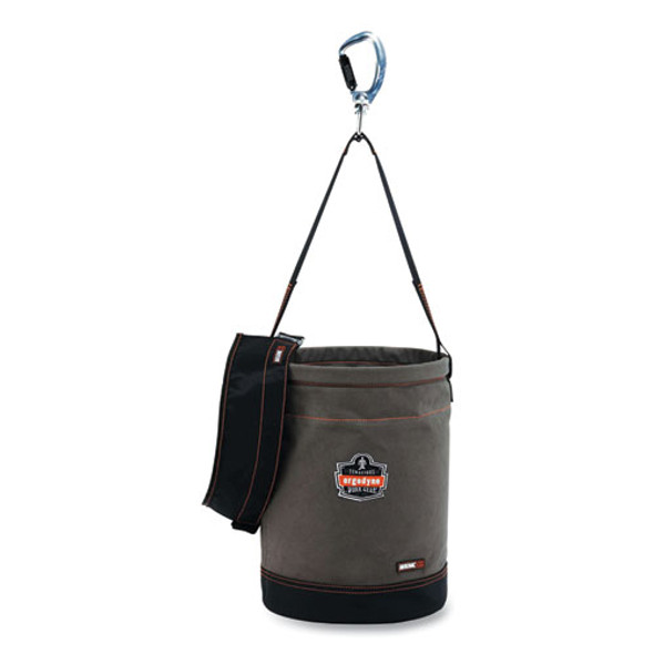 Arsenal 5940T Swiveling Carabiner Canvas Hoist Bucket and Top, 150 lb, Gray