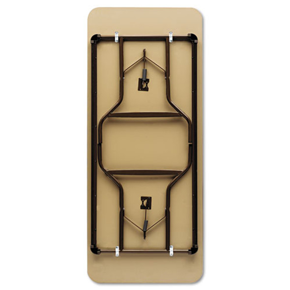 OfficeWorks Classic Wood-Laminate Folding Table, Curved Legs, Rectangular, 60" x 30" x 29", Walnut