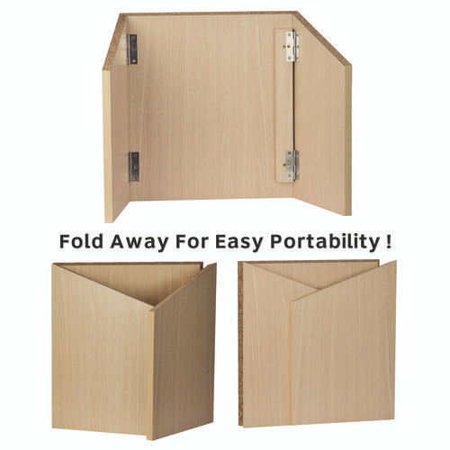 Foldable Tabletop Podium Lectern Speaker Stand, 27 x 16 x 19, Medium Oak