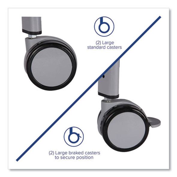 Callero Plus Treble Column Trolley Set 03, Metal, 1 Shelf, 24 F1 Shallow Bins, 40.6" x 17.3" x 41.5", Silver/Grass Green