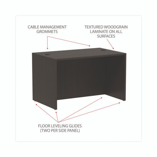 Alera Valencia Series Straight Front Desk Shell, 47.25" x 29.5" x 29.63", Espresso