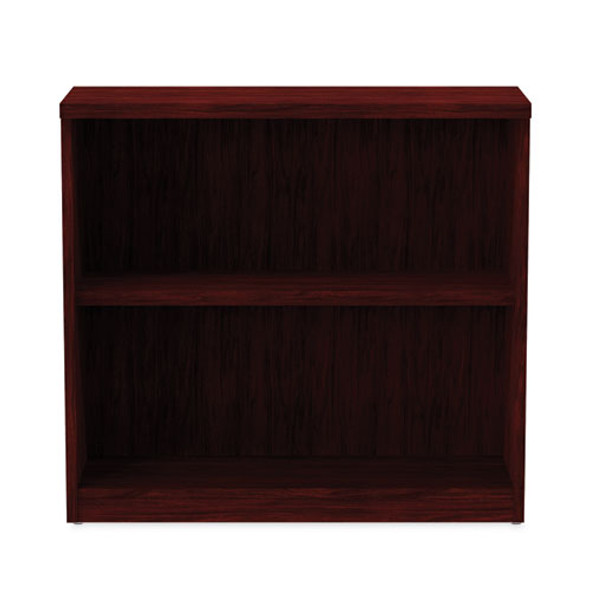 Alera Valencia Series Bookcase, Two-Shelf, 31.75w x 14d x 29.5h, Mahogany