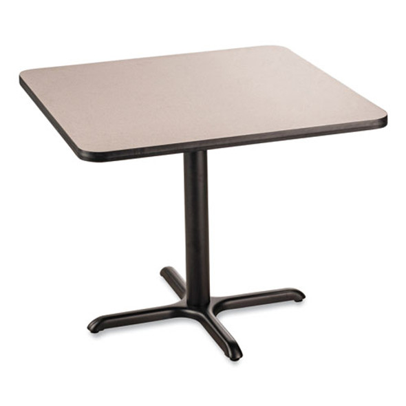 Cafe Table, 36w x 36d x 30h, Square Top/X-Base, Gray Nebula Top, Black Base
