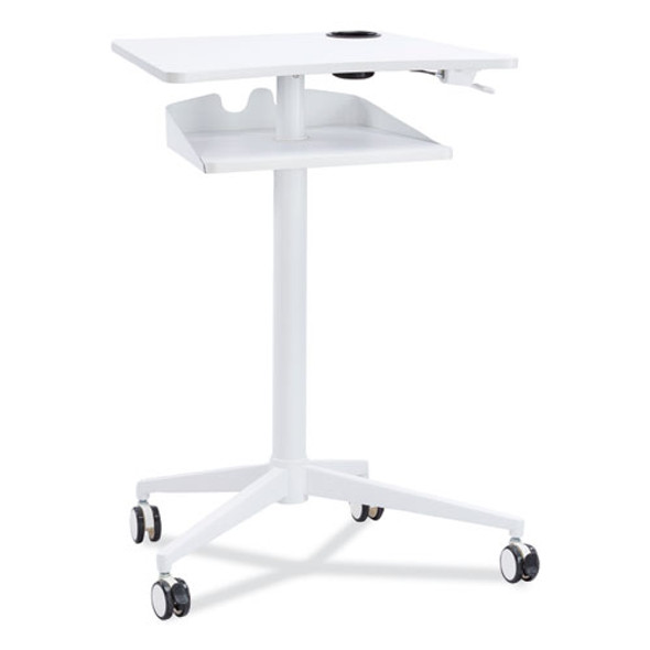 VUM Mobile Workstation, 30.75" x 22.28" x 36.12" to 48.25", White