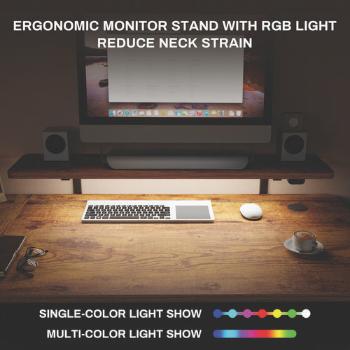 L-Shaped Standing Desk with Keyboard Tray, Right Desk, 61.25" x 43.25" x 34.38" to 52.88", Rustic Brown/Black