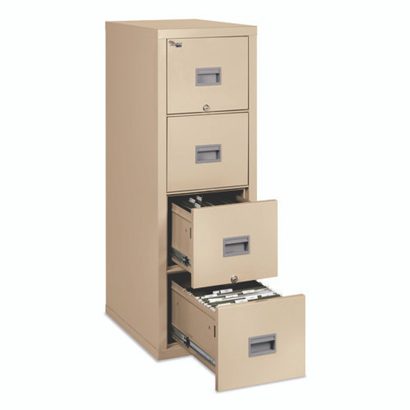 Patriot by FireKing Insulated Fire File, 1-Hour Fire Protection, 4 Legal/Letter File Drawers, Parchment, 17.75 x 25 x 52.75