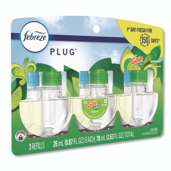 PLUG Air Freshener Refills, Gain Scent, 2.63 oz, 3/Pack, 6 Packs/Carton