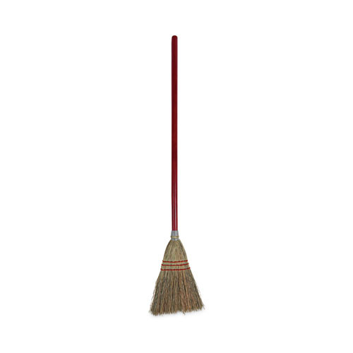 Corn Fiber Lobby/Toy Broom, Corn Fiber Bristles, 39" Overall Length, Red