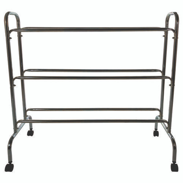 Powder-Coated Ball Cart, Metal, 132 lb Capacity, 17 x 41 x 41, Silver