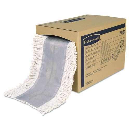Cut To Length Dust Mops, Cotton, White, Cut-End, 5 x 40 Ft, 1 Box