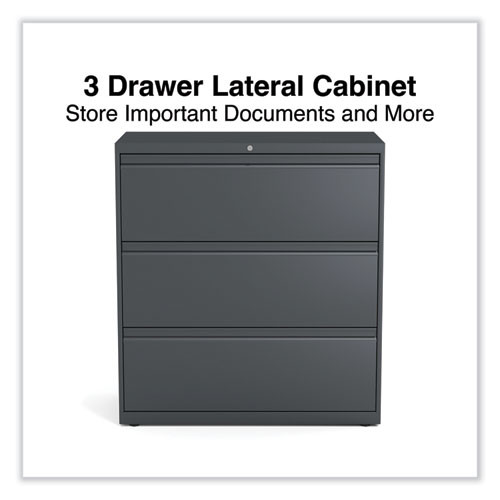 Lateral File, 3 Legal/Letter/A4/A5-Size File Drawers, Charcoal, 36" x 18.63" x 40.25"