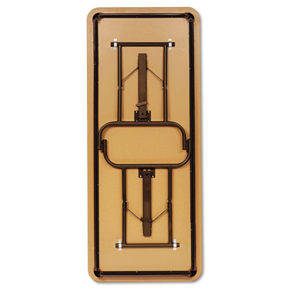 OfficeWorks Commercial Wood-Laminate Folding Table, Rectangular, 72" x 30" x 29", Mahogany