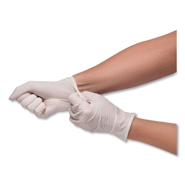 Stretch Vinyl Examination Gloves, Cream, Medium, 100/Box, 10 Boxes/Carton