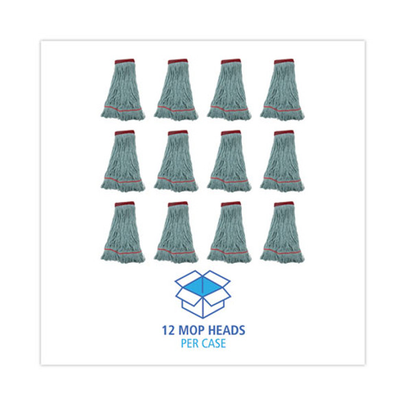 EchoMop with Looped-End Wet Head, Synthetic/Cotton, Large, Blue, 12/Carton