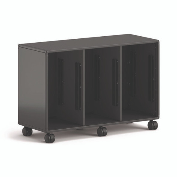 Class-ifi Tote Storage Cabinet, Three-Wide, 46.63" x 18.75" x 31.38", Charcoal Gray
