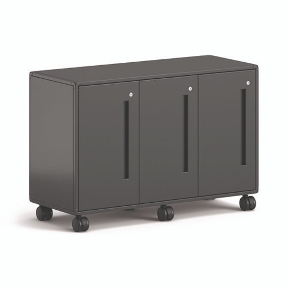 Class-ifi Tote Storage Cabinet, Three-Wide, 46.63" x 18.75" x 31.38", Charcoal Gray