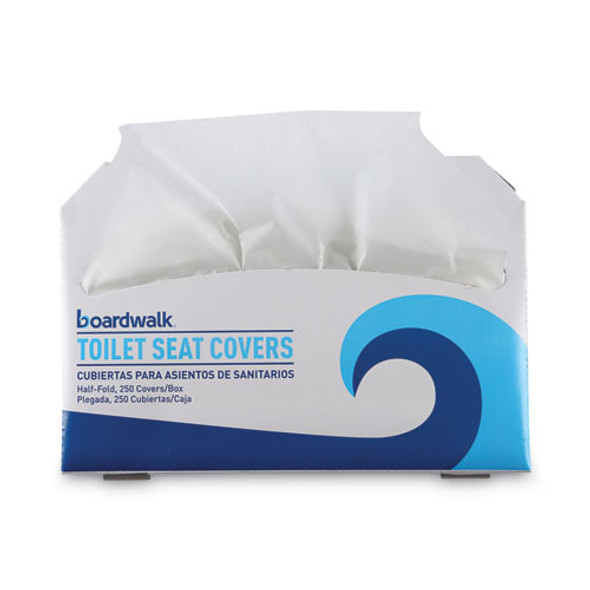 Premium Half-Fold Toilet Seat Covers, 14.17 x 16.73, White, 250 Covers/Sleeve, 20 Sleeves/Carton Premium Half-Fold Toilet Seat Covers, 14.17 x 16.73, White, 250 Covers/Sleeve, 20 Sleeves/Carton