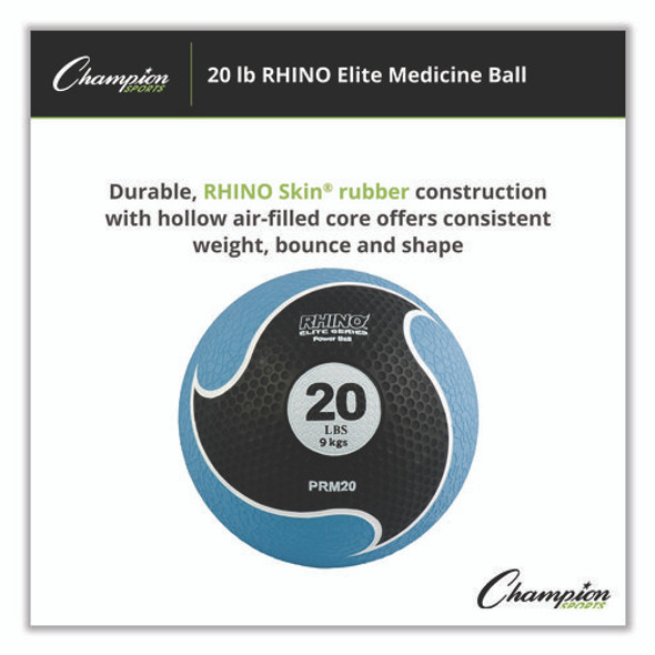 Rhino Elite Medicine Ball, 20 lb, Blue