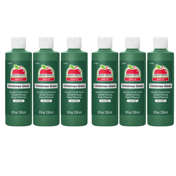 Acrylic Paint Matte, 8oz., Christmas Green, Pack of 6