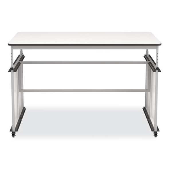 MBS Classroom Science Lab Makerspace Table, Rectangular, 60.25 x 39.25 x 38, White Top, Gray Base/Legs