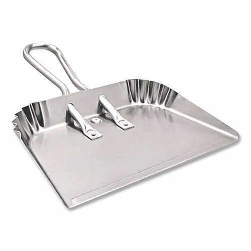 Bulldozer Dust Pan, 17" w, Aluminum Handle, Silver