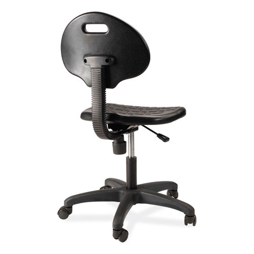 6700 Series Polyurethane Adj Height Task Chair, Supports 300 lb, 16" to 21" Seat Height, Black Seat, Black Back, Black Base
