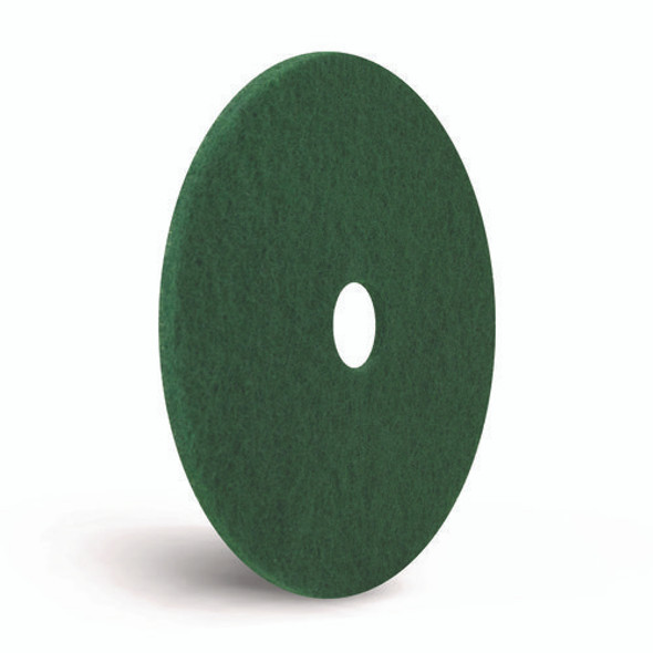 Scrubbing Pads, 13", Green, 5/Carton