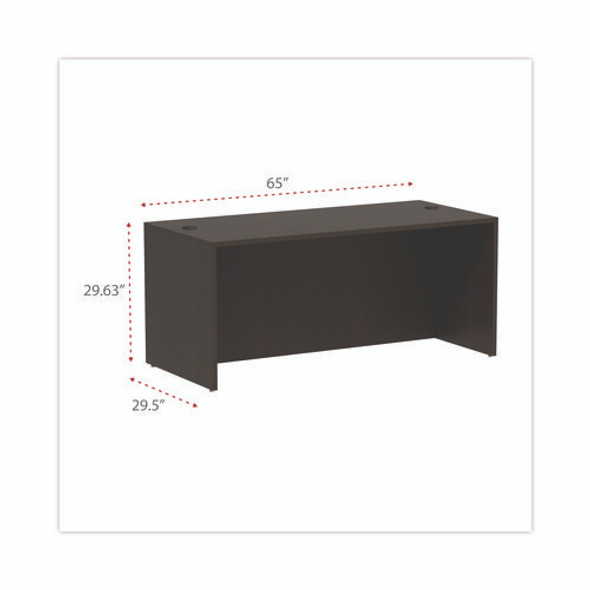 Alera Valencia Series Straight Front Desk Shell, 65" x 29.5" x 29.63", Espresso