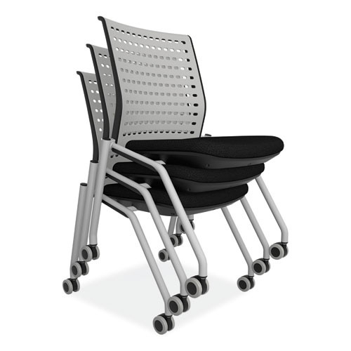 Thesis Training Chair with Static Back, Supports Up to 250 lb, 18" Seat Height, Black Seat, Gray Back, Gray Base, 2/Carton