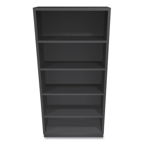 Metal Bookcase, Five-Shelf, 34.5w x 12.63d x 71h, Charcoal