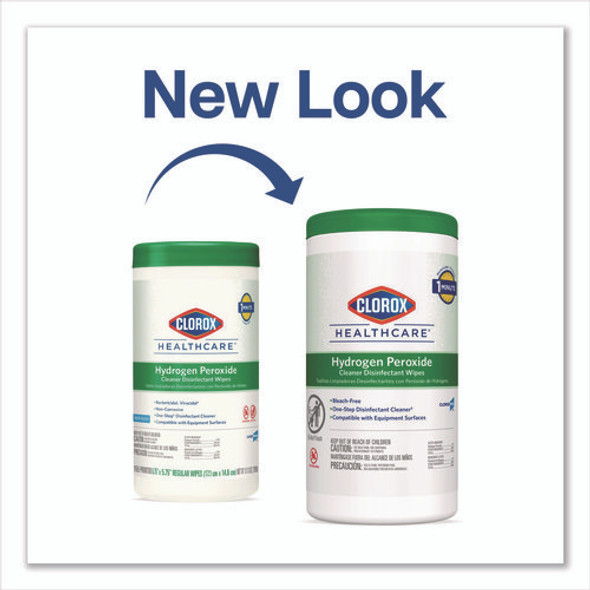 Hydrogen Peroxide Cleaner Disinfectant Wipes, 5.75 x 6.75, Unscented, White, 155/Canister, 6 Canisters/Carton Hydrogen Peroxide Cleaner Disinfectant Wipes, 5.75 x 6.75, Unscented, White, 155/Canister, 6 Canisters/Carton
