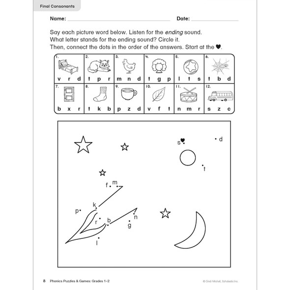 Phonics Puzzles & Games Activity Book for Grades 1-2