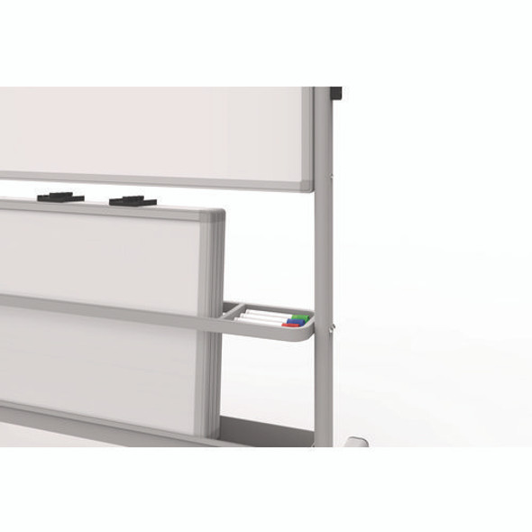 Mobile Collaboration Station Whiteboard with 4 Attachable Marker Boards, 40.4" x 48.6", White Surface, Silver Aluminum Frame