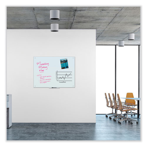 Glass Dry Erase Board, 48" x 36" (Actual Size: 47" x 35"), White Surface