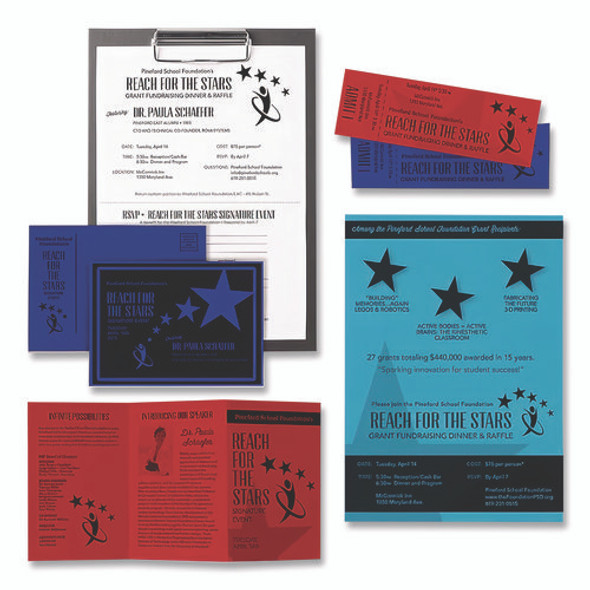 Color Cardstock - "Patriotic" Assortment, 65 lb Cover Weight, 8.5 x 11, Assorted Patriotic Colors, 100/Pack