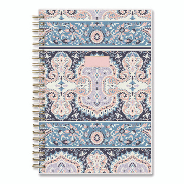 Cocorrina Weekly/Monthly Planner, Pastel Paisley Artwork, 8 x 5, Blue/Pink/White Cover, 12-Month (Jan to Dec): 2025