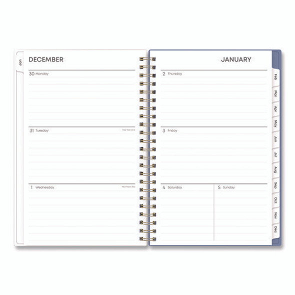 Cocorrina Weekly/Monthly Planner, Pastel Paisley Artwork, 8 x 5, Blue/Pink/White Cover, 12-Month (Jan to Dec): 2025