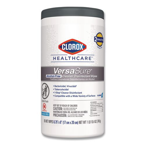 VersaSure Cleaner Disinfectant Wipes, 1-Ply, 6.75 x 8, Original Scent, White, 85 Towels/Can