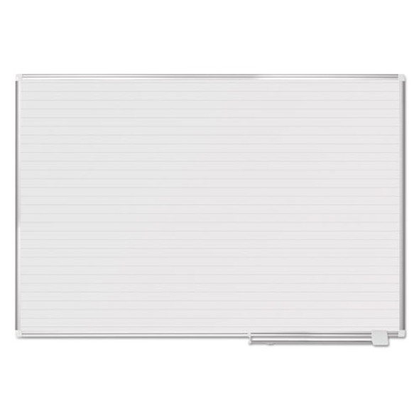 Ruled Magnetic Steel Dry Erase Planning Board, 72" x 48", White Surface, Satin Aluminum Frame Ruled Magnetic Steel Dry Erase Planning Board, 72" x 48", White Surface, Satin Aluminum Frame