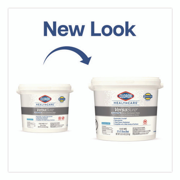 VersaSure Cleaner Disinfectant Wipes, 1-Ply, 12 x 12, Fragranced, White, 110/Bucket, 2 Buckets/Carton
