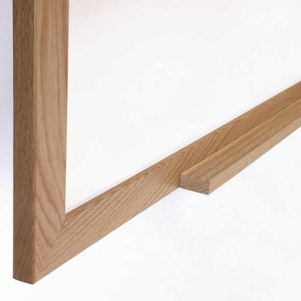 M1 Porcelain Magnetic Whiteboard, 87.94" x 48.5", White Surface, Natural Wood Frame