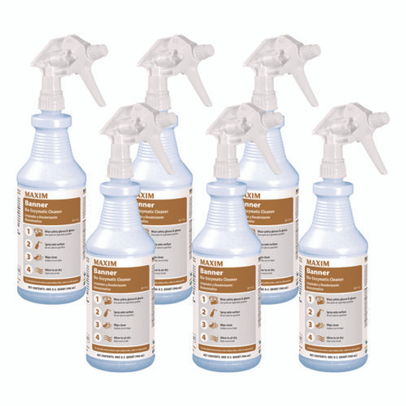 Banner Bio-Enzymatic Cleaner, Safe-to-Ship, Fresh Scent, 32 oz Bottle, 6/Carton