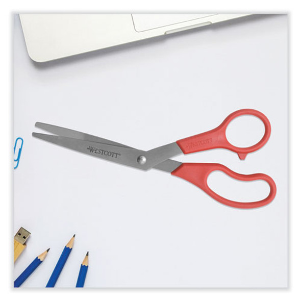 Value Line Stainless Steel Shears, 8" Long, 3.5" Cut Length, Crane-Style Red Handle Value Line Stainless Steel Shears, 8" Long, 3.5" Cut Length, Crane-Style Red Handle