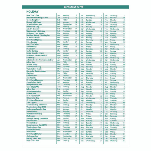 100% Recycled MonoBright Monthly/Weekly Planner, 11 x 8.5, Green/Gold Cover, 12-Month (July to June): 2024 to 2025