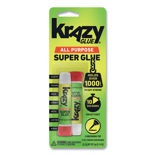 All Purpose Krazy Glue, 0.07 oz, Dries Clear, 2/Pack All Purpose Krazy Glue, 0.07 oz, Dries Clear, 2/Pack